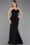 Robe Queue de Poisson Longue Noir ABU6255