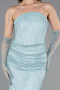 Robe Queue de Poisson Longue Dantelle Menthe ABU6256