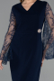 Robe De Invitation Grande Taille Midi Bleu Marine ABK2646