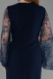 Robe De Invitation Grande Taille Midi Bleu Marine ABK2646