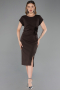 Robe De Invitation Grande Taille Midi Brun ABK2649