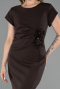 Robe De Invitation Grande Taille Midi Brun ABK2649