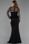 Robe de Soirée Longue Dantelle Noir ABU6278