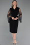 Robe De Invitation Grande Taille Midi Noir ABK2646