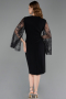 Robe De Invitation Grande Taille Midi Noir ABK2646