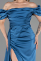 Robe De Soirée Grande Taille Satin Longue Vert Pétrole ABU1626