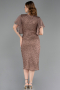Robe De Invitation Grande Taille Midi Perlé Cuivre ABK2642