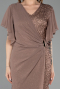 Robe De Invitation Grande Taille Midi Perlé Cuivre ABK2642