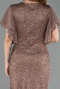 Robe De Invitation Grande Taille Midi Perlé Cuivre ABK2642