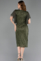 Robe De Invitation Grande Taille Midi Perlé Kaki ABK2642