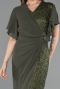 Robe De Invitation Grande Taille Midi Perlé Kaki ABK2642