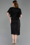 Robe De Invitation Grande Taille Midi Perlé Noir ABK2642
