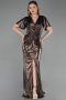 Robe De Soirée Grande Taille Longue Cuivre ABU6281