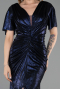 Robe De Soirée Grande Taille Longue Bleu Marine ABU6281