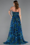 Robe de Soirée Longue Bleu Saxe ABU6259