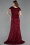 Robe De Soirée Grande Taille Longue Squameuse Rouge Bordeaux ABU6282