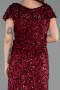Robe De Soirée Grande Taille Longue Squameuse Rouge Bordeaux ABU6282