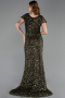 Robe De Soirée Grande Taille Longue Squameuse Kaki ABU6282