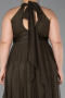 Robe De Soirée Grande Taille Longue Kaki ABU3253