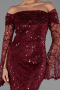 Robe Queue de Poisson Longue Squameuse Rouge Bordeaux ABU5623