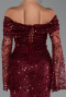 Robe Queue de Poisson Longue Squameuse Rouge Bordeaux ABU5623