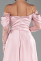 Robe De Invitation Grande Taille Midi Satin Poudre ABK2652