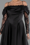 Robe De Invitation Grande Taille Midi Satin Noir ABK2652