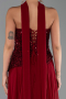 Robe de Soirée Longue Mousseline Rouge Bordeaux ABU5486