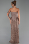 Robe de Soirée Longue Squameuse Brun clair ABU5919