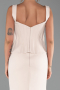 Robe de Soirée Longue Beige ABU6225