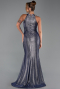 Robe de Soirée Longue Bleu Marine ABU6295