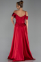 Robe de Soirée Longue Satin Rouge Bordeaux ABU6297