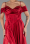 Robe de Soirée Longue Satin Rouge Bordeaux ABU6297