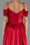 Robe de Soirée Longue Satin Rouge Bordeaux ABU6297
