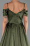 Robe de Soirée Longue Satin Kaki ABU6297