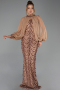 Robe de Soirée Longue Squameuse Cuivre ABU6298