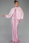 Robe de Soirée Longue Squameuse Poudre ABU6298