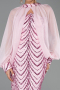 Robe de Soirée Longue Squameuse Poudre ABU6298