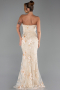 Robe de Soirée Longue Beige ABU6299