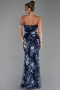 Robe de Soirée Longue Bleu Marine ABU6299
