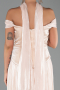 Robe de Soirée Longue Mousseline Beige ABU6300
