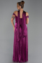 Robe de Soirée Longue Mousseline Fushia ABU6300