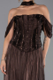 Robe de Soirée Longue Mousseline Brun ABU6300