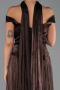 Robe de Soirée Longue Mousseline Brun ABU6300