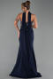 Robe Queue de Poisson Longue Bleu Marine ABU5924