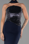 Robe Queue de Poisson Longue Bleu Marine ABU5924