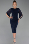 Robe De Invitation Grande Taille Midi Bleu Marine ABK2659