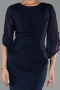 Robe De Invitation Grande Taille Midi Bleu Marine ABK2659