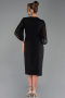 Robe De Invitation Grande Taille Midi Noir ABK2659
