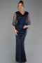 Robe De Soirée Grande Taille Longue Bleu Marine ABU6301
